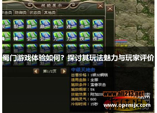 蜀门游戏体验如何？探讨其玩法魅力与玩家评价